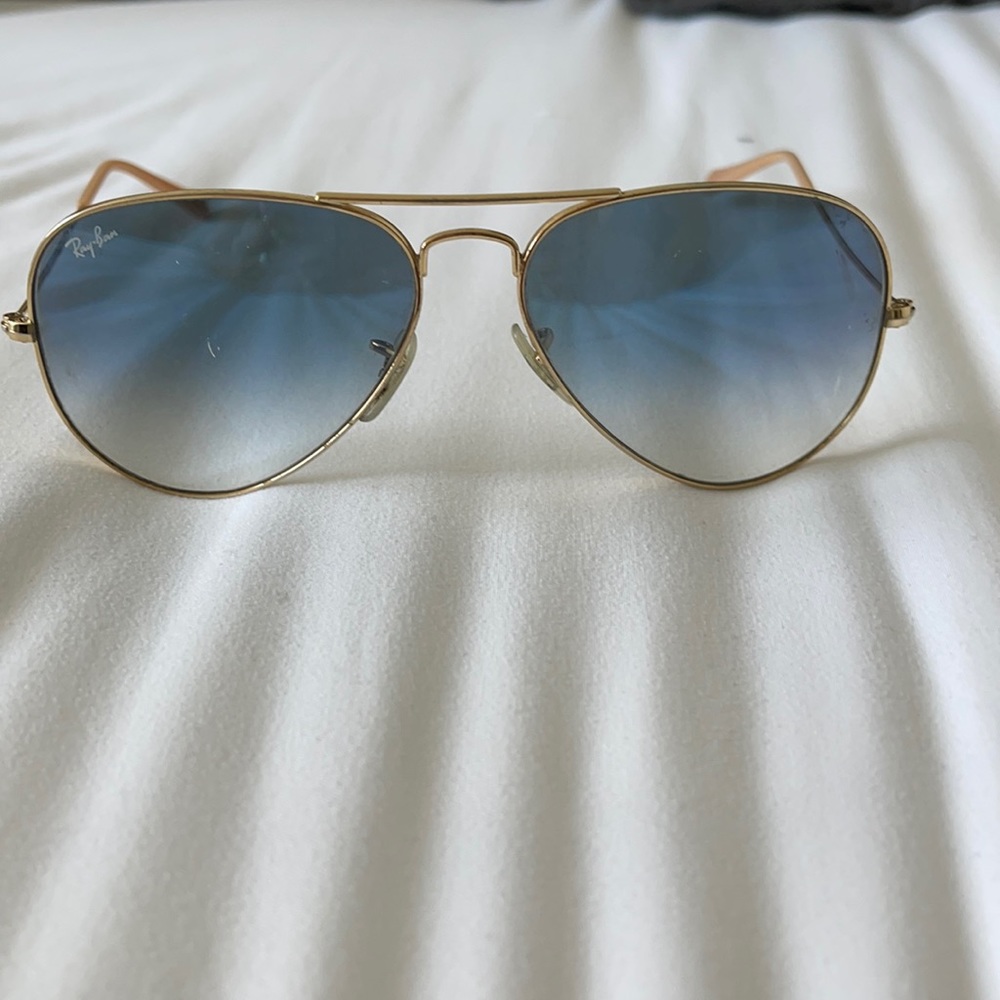 authentic Blue ombre gold aviator Ray ban sunglasses